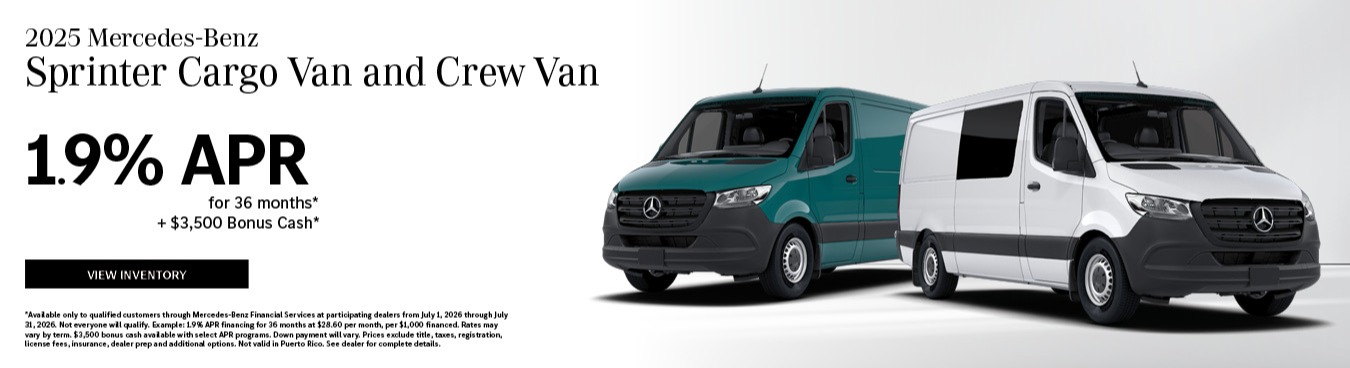 2025 Mercedes-Benz Sprinter Cargo Van and Crew Van